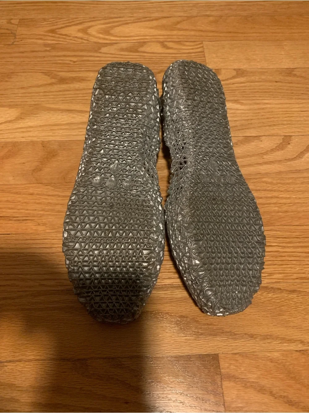 ANNA Silver Metallic Woven Pointed Flats